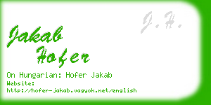 jakab hofer business card
